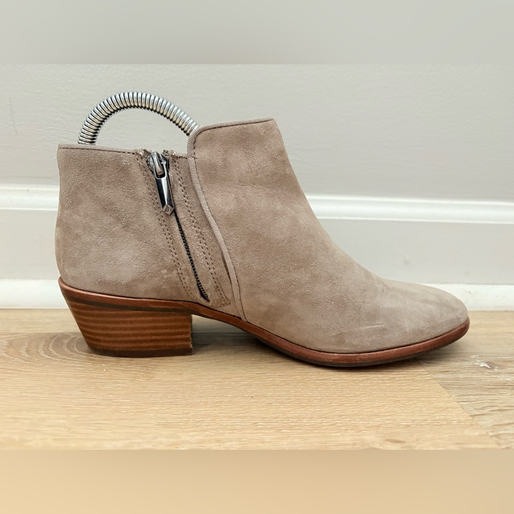 Sam Edelman Petty Ankle Booties with Almond Toe in Tan Suede - Picture 7 of 12